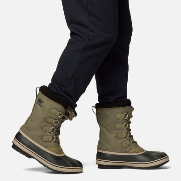 NWT Sorel Men’s 1964 PAC Nylon Waterproof Snow Boots in Sage/Dark Moss size 8.5 - Picture 2 of 11